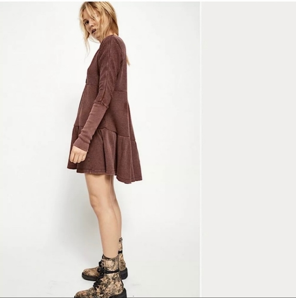 Free People One Jolene Mini Shoulder Long Sleeve Dress. M - Picture 6 of 6